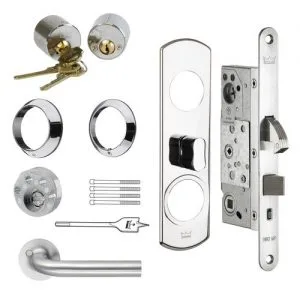 Borg B176n för högerhängd dörr Lås och Beslagspaket