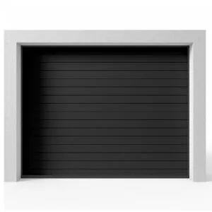 Garageport Takskjutport Modern Randig Svart, 2400x2125
