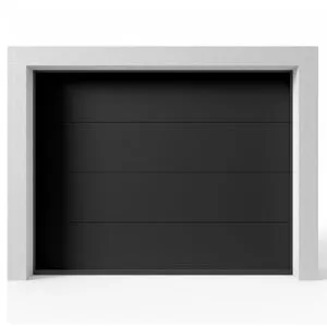 Garageport Takskjutport Modern Slät Svart, 2500x2125